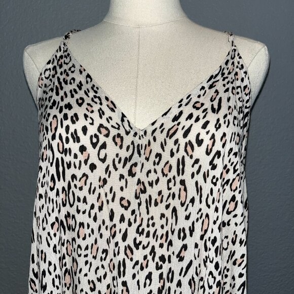 LULUS Leopard Print Maxi Slip Dress Spaghetti Straps- Pockets- V-Necks - M - Picture 2 of 14